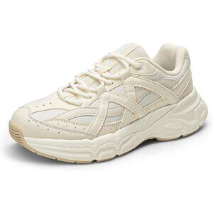 Brand New Women Ivory MD,RB DREAM PAIRS Platform Chunky Sneakers Lace Up Shoes